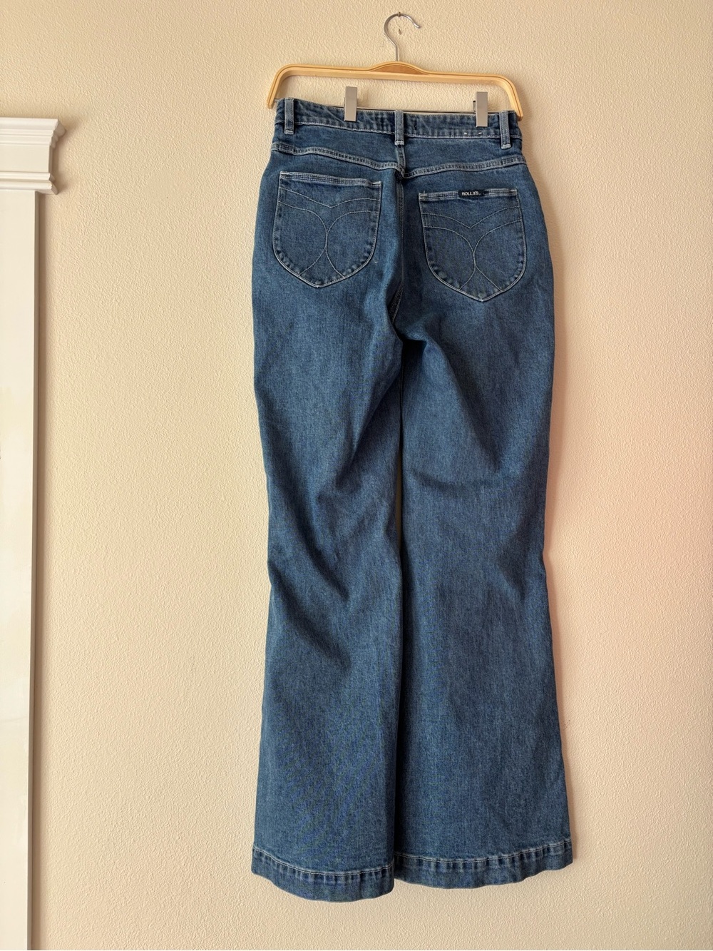 ROLLA'S East Coast Flate Classic Medium Blue High-Rise Wide Leg Jeans Size 29 - Picture 5 of 11